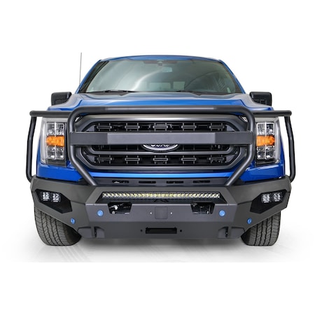 Fab Fours BUMPER TRUCK FRONT One Piece Design Direct Fit Mounting Hardware Included With Grille Guard FF21-X4750-1